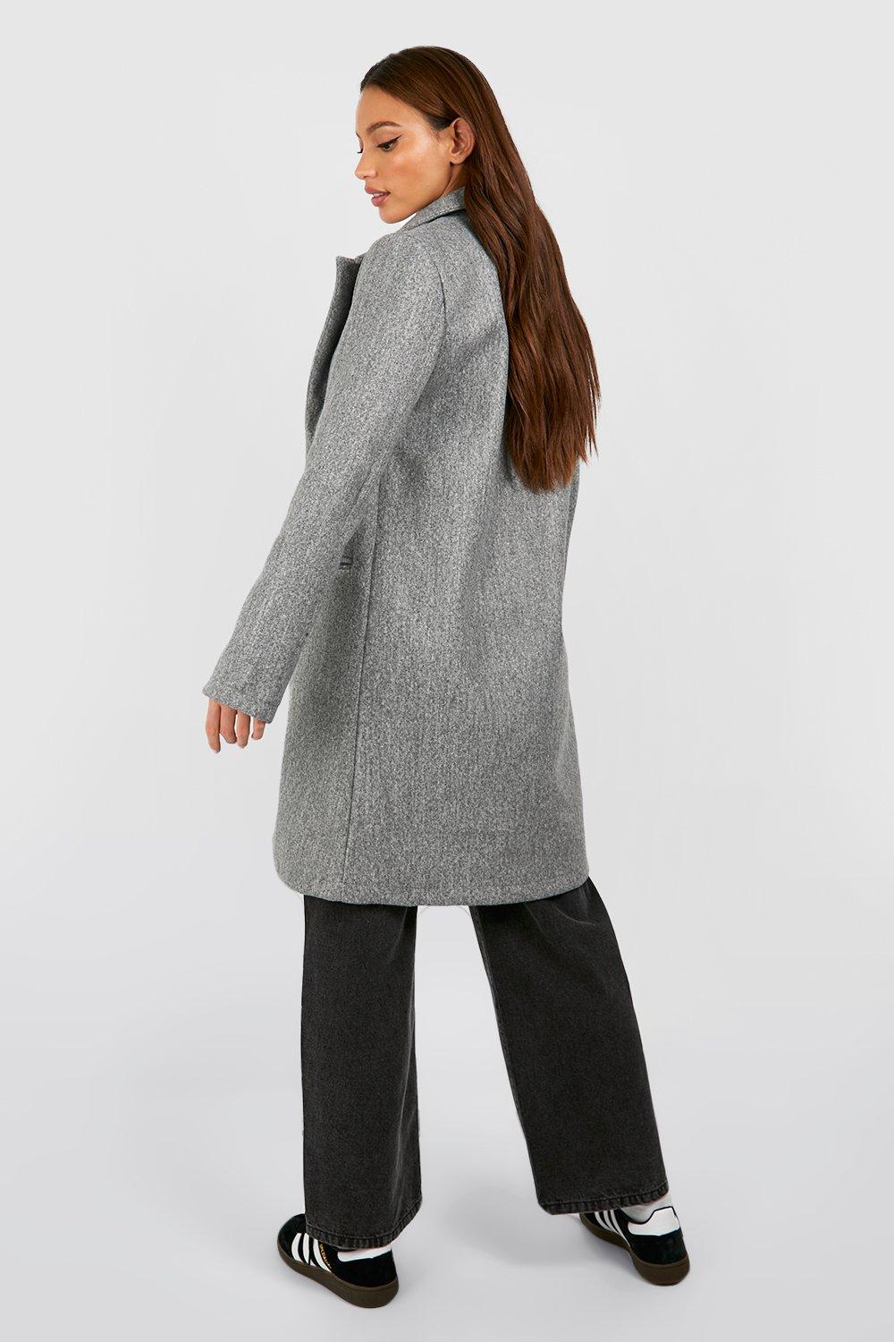 Light gray outlet wool coat womens